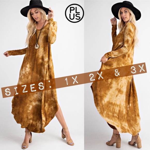 Boutique Dresses & Skirts - LAST 1 - NWT Boutique Camel brown Tie-Dye Dress